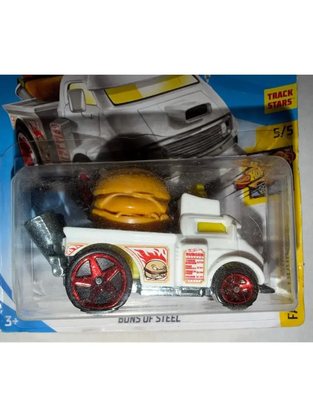 Hot Wheels Buns of Steel Fast Foodie Diecast Truck 1:64 White Yellow Red 2018